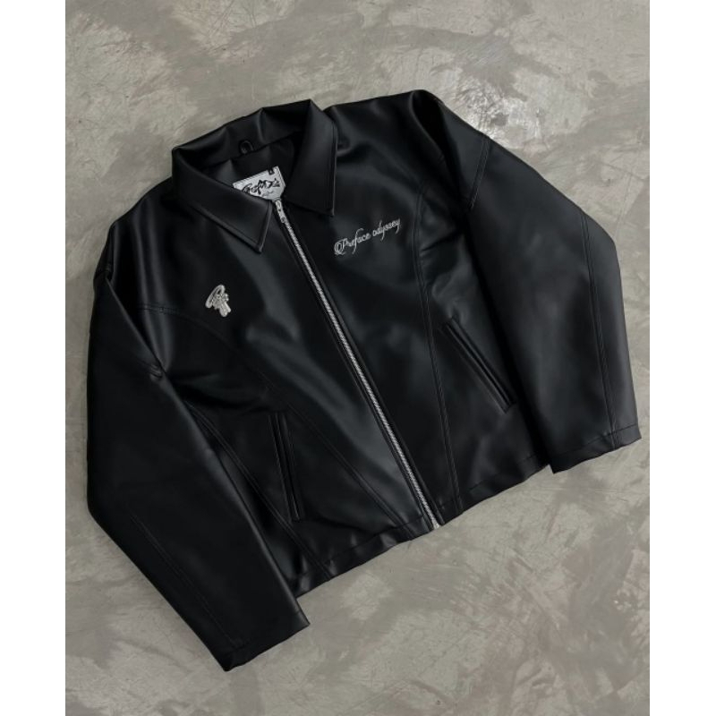 [ORIGINAL 100%] PREFACE ODYSSEY LEATHER JACKET BLACK