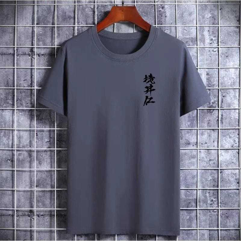 Kaos Pria grey Japan I Love You Motif Simpel Catton 24s | Kaos Distro Simpel Tulisan Jepang | Kaos J