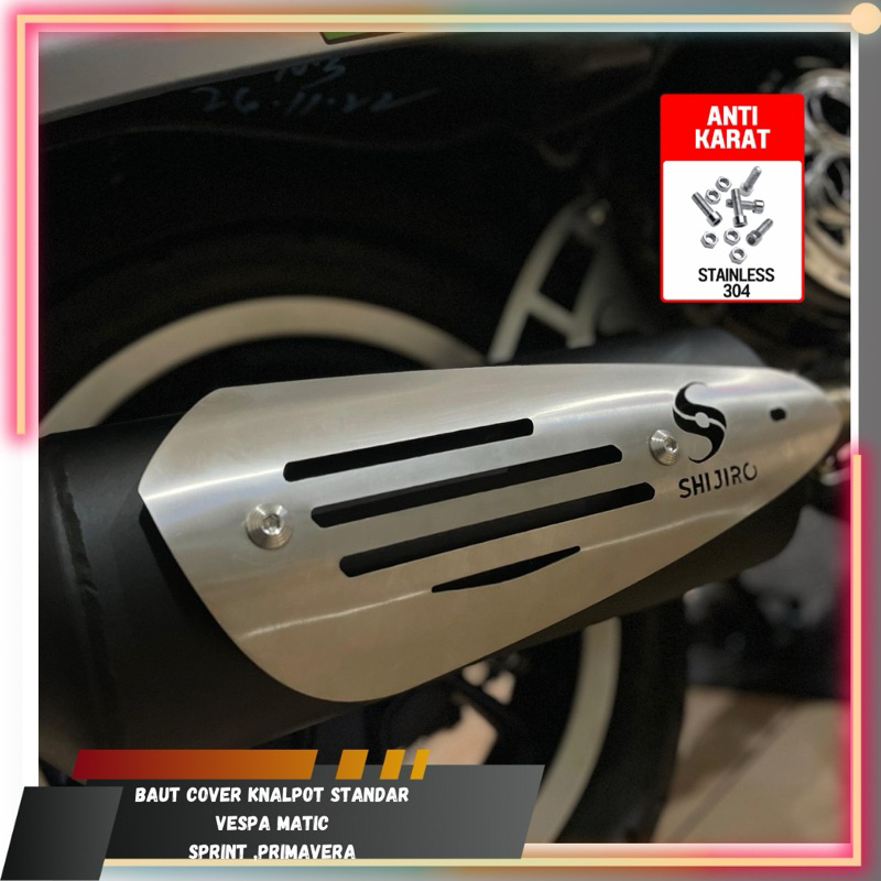Baut tameng knalpot vespa sprint primavera vespa matic L stainless custom titanium