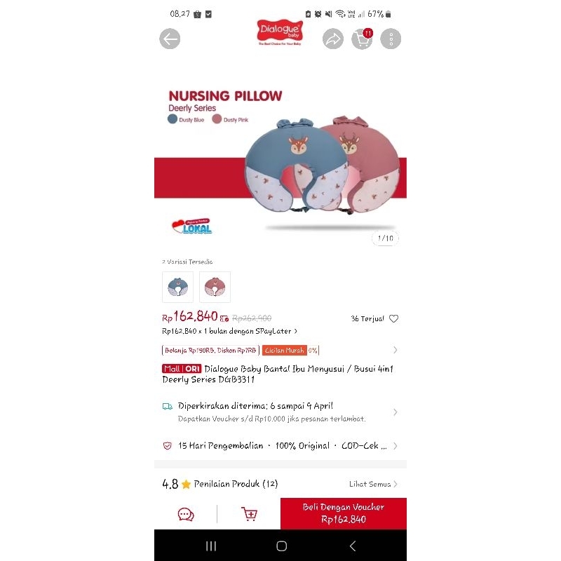 Dialogue Baby Bantal Menyusui/Busui 4in1