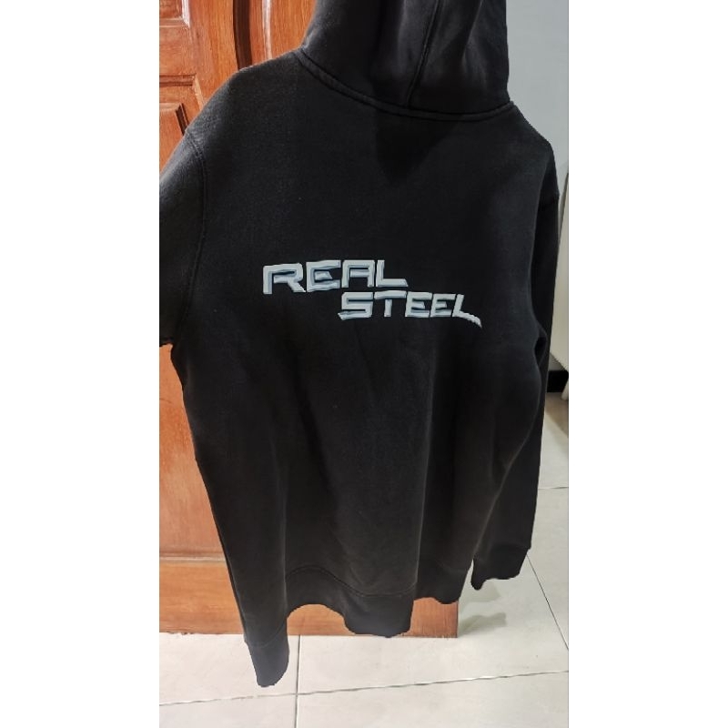 Jaket hoodie jacket film dan game real steel world robot boxing (WRB) vintage rare original