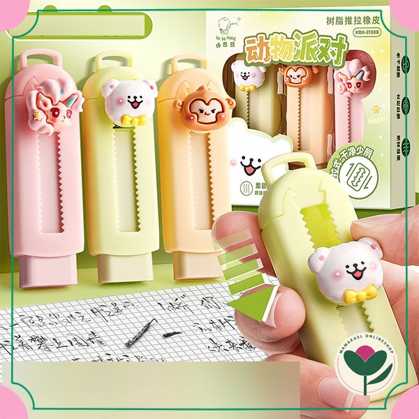 

1 set isi 3 pcs cutie pull push eraser cute penghapus mekanik lucu aesthetic MK1945