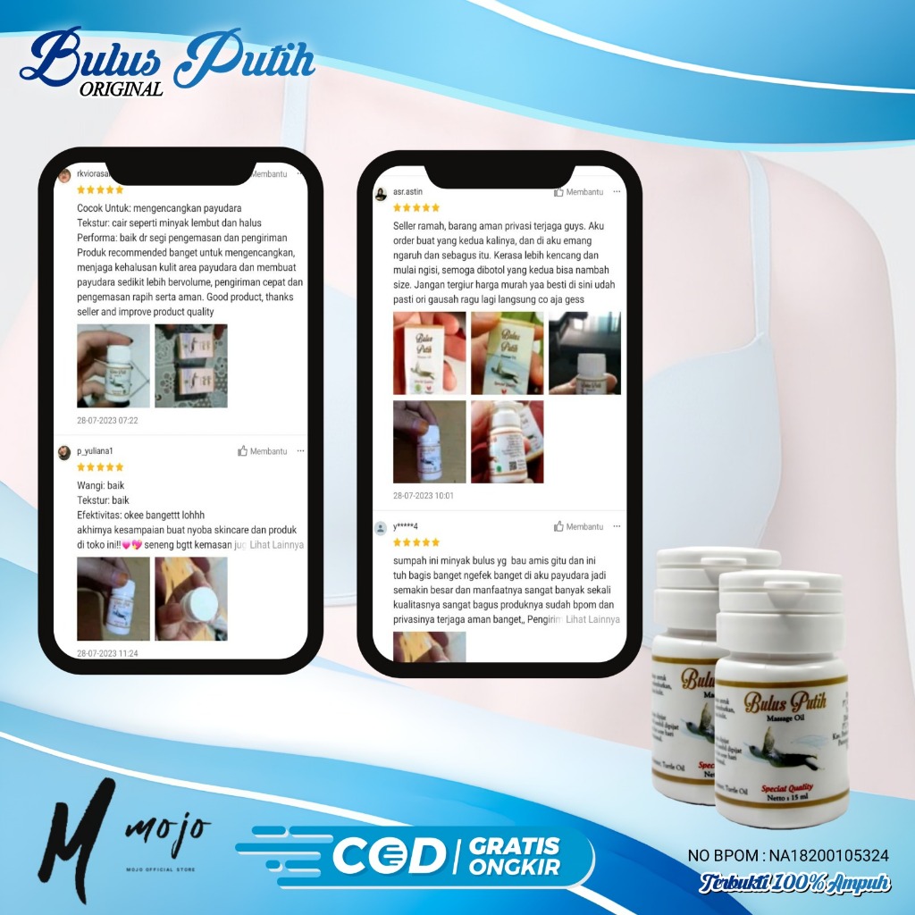 Minyak Bulus Putih Pembesar Payudara Cepat BPOM Pengencang Payudara dan Bokong Semok Montok96