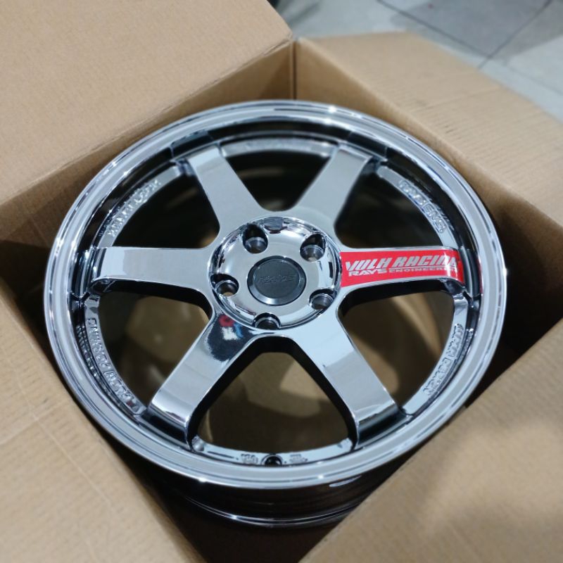 Velg Pelak Mobil Racing TE37 Ring 17 Black chrome Rush, Terios, Innova, Brv, Wrv, dll