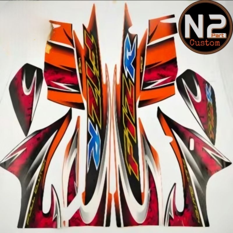 Striping lis sticker polet motor yamaha FIZ R Fiz r 2005 hitam orange