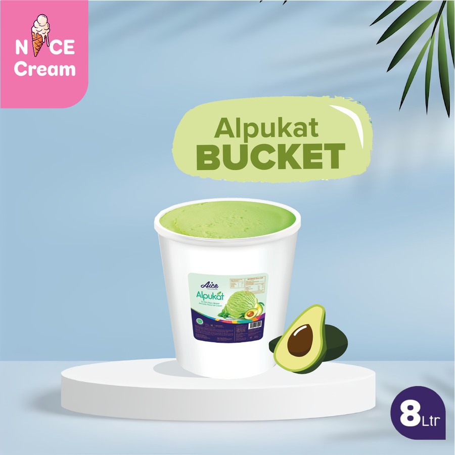 

AICE Ice Cream Bucket 8 Liter Avocado Bucket Alpukat Es Krim Ember 8L Eskrim
