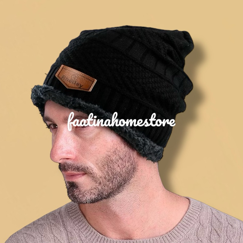 KUPLUK RAJUT PRIA WANITA | KUPLUK HITAM NBY | TOPI KUPLUK CAMPING BULU LEMBUT