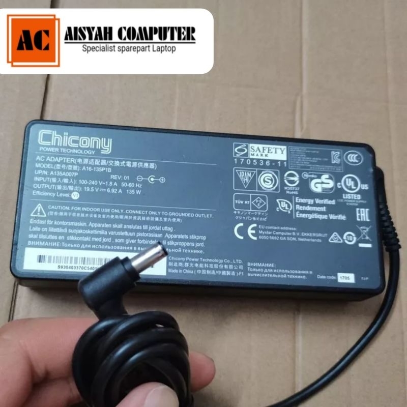 Original Laptop Adaptor MSI Model GE62 GF62 GS73 GL72M - 135Watt NEW Charger