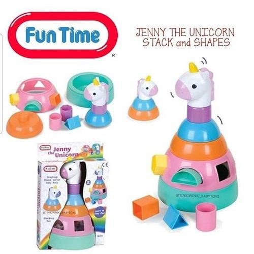 Mainan edukasi anak FUNTIME UNICORN "JENNY" STACK AND SHAPES