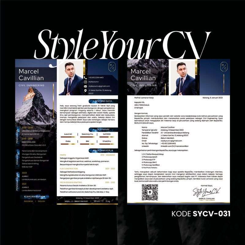 

BELI 1 CV & Surat Lamaran Digital KODE SYCV-031
