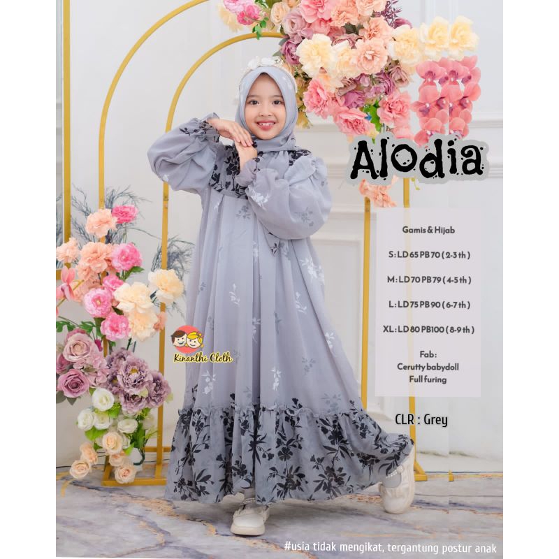 [ Diar.id Fashion ] Alodia Gamis Anak Free Hijab By Kinanthi Cloth