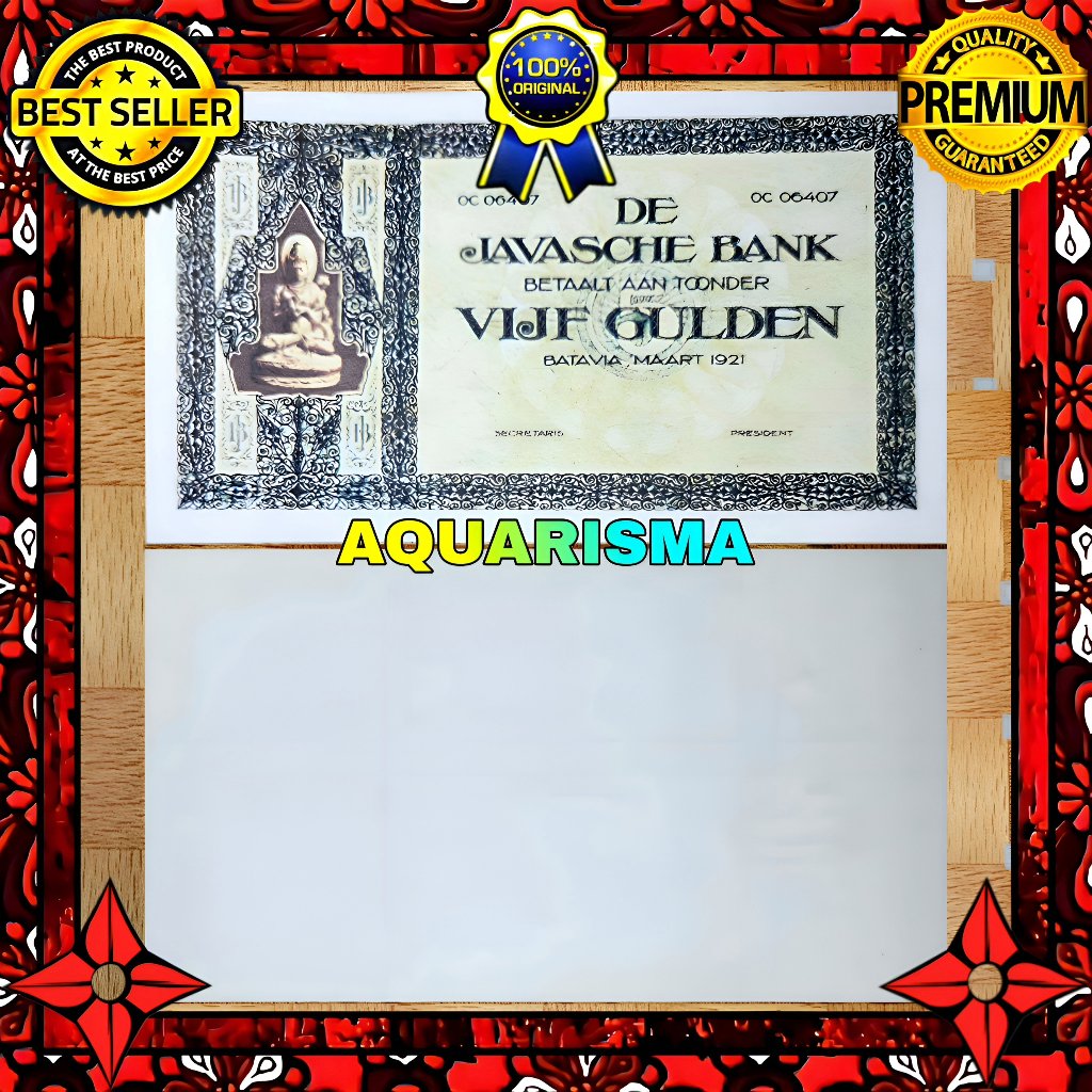 KOLEKSI NUMISMATIK - SOUVENIR REPRO UANG KUNO 5 GULDEN HINDIA BELANDA ARCA 1921