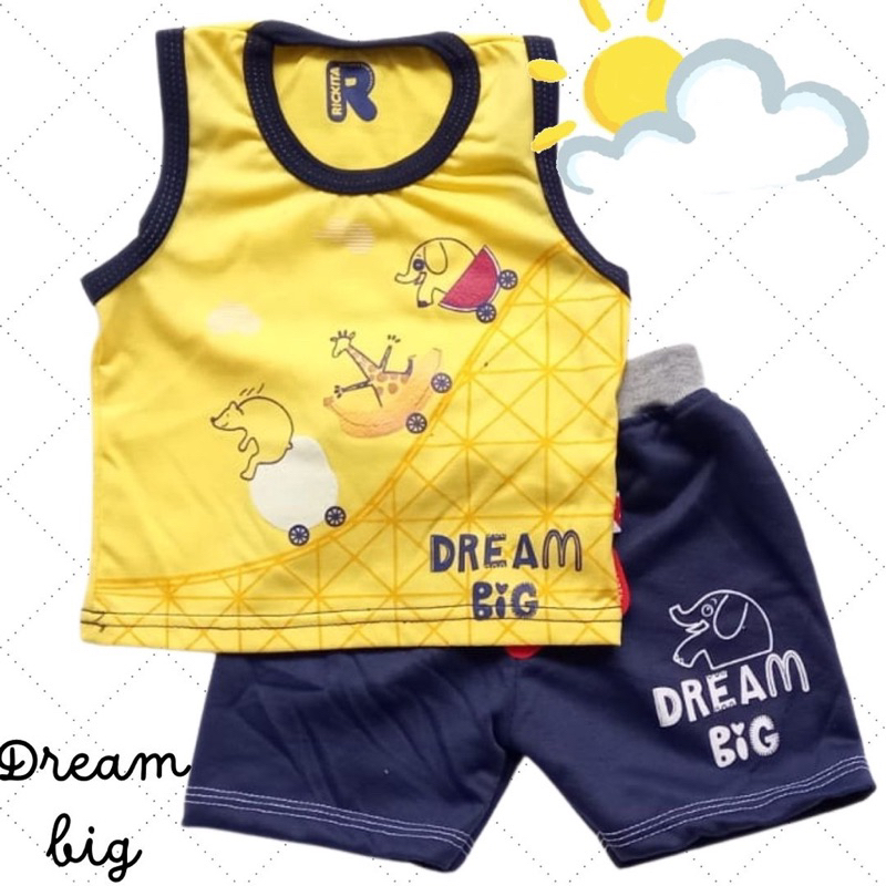 PRELOVED Baju Bayi Laki-Laki Setelan Singlet Dream Big Anak Laki-Laki N826 Rickita - Preloved Setela