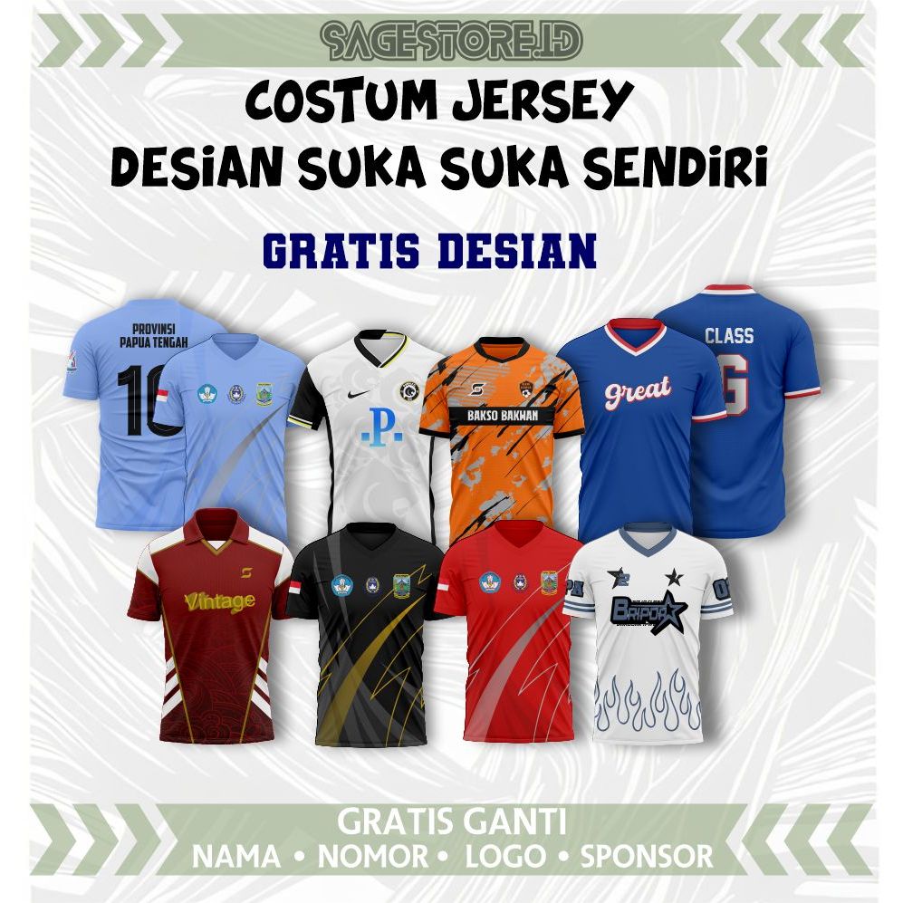 CUSTOM JERSEY DESIGN SENDIRI ATASAN SETELAN DEWASA ANAK