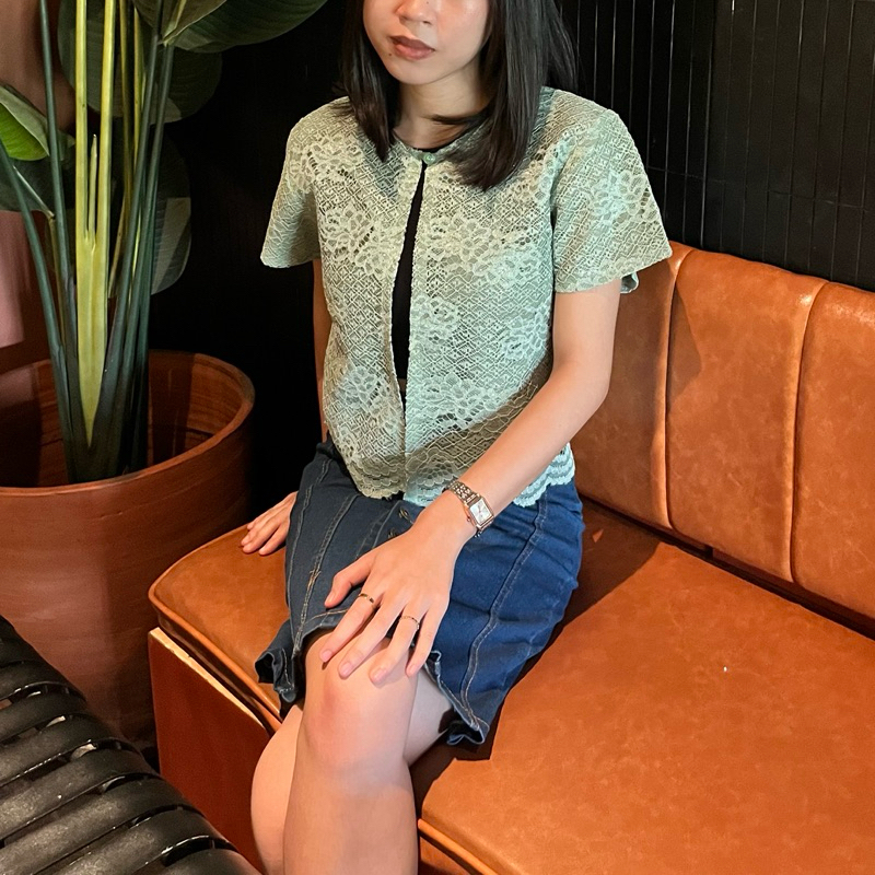 Balero | Outer crop top | Brukat Crop Top Sage Green