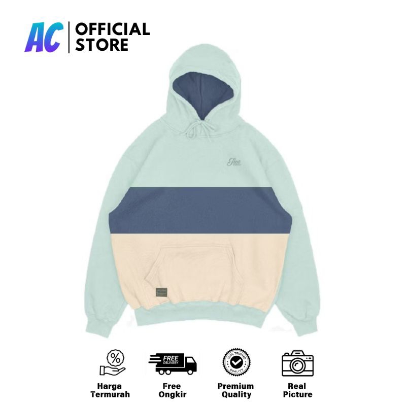 AspireC - Jaket Sweater Hoodie Keren Unisex Import Bahan Fleece Premium  Size M-XXL Warna Mint Mix C