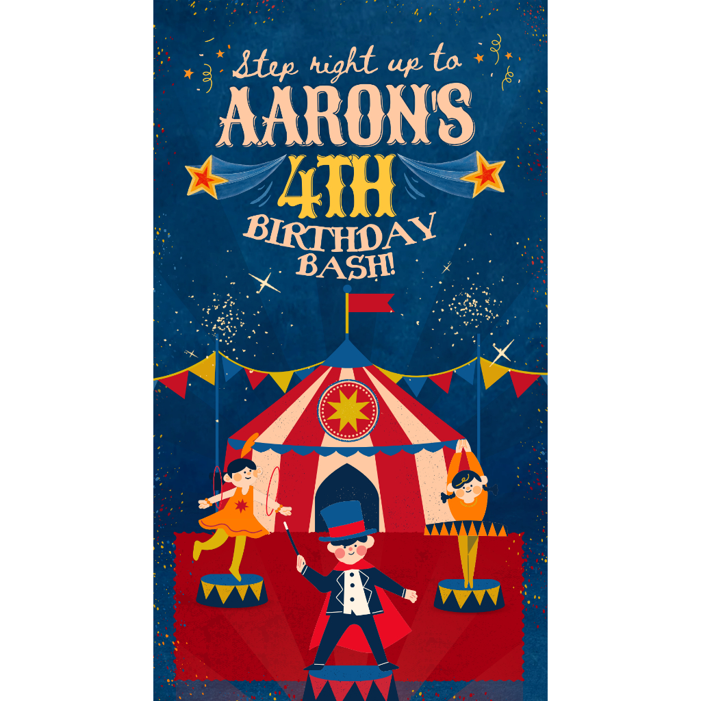 Undangan Ulang Tahun Video Anak Laki-laki Dengan Tema