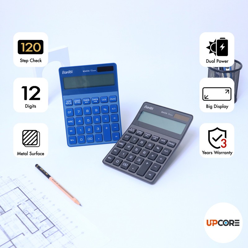

[Stationery Home] Bantex Kalkulator 12 Digit Bahan Metal Dual Power Tampilan Besar Garansi 3 Tahun BD4226