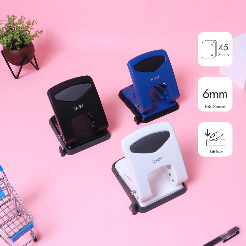

[Stationery Home] Bantex Pembolong Kertas 2 Lubang / Punch Muat 35 Lembar Dengan Soft Touch Locking System BD6253