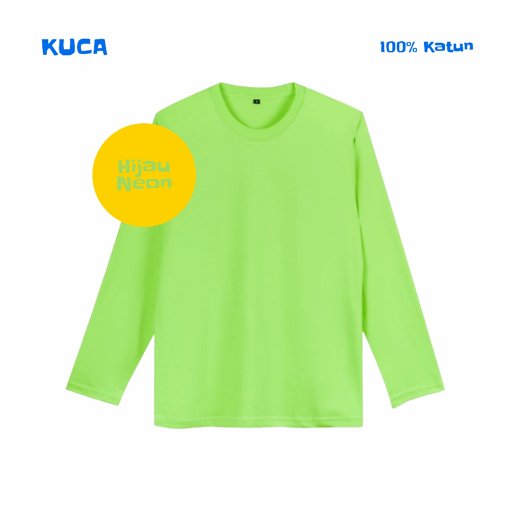 KUCA Kaos Dewasa Panjang Hijau Neon