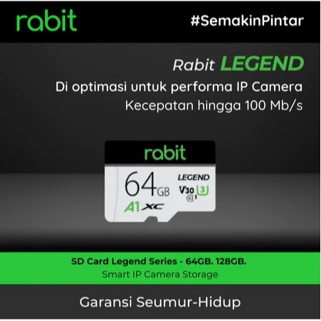 RABIT Micro SD Card 64 GB 100MB/s - Legend Series / Memory Card CCTV / Kartu SD / Kartu Memori