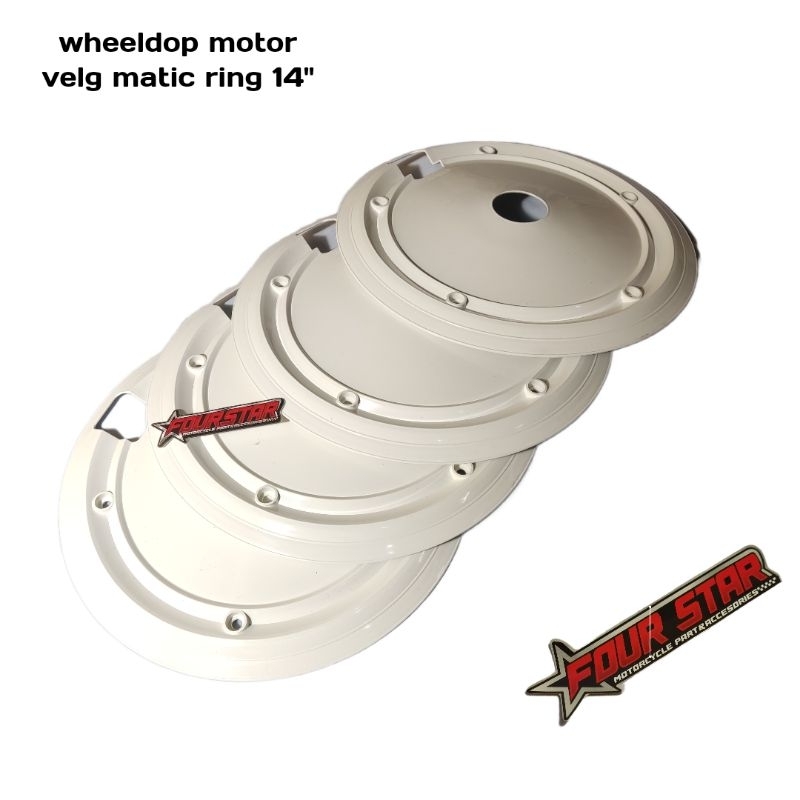 Wheeldop Wildop Tutup Velg Motor Matic Ring 14 inch PUTIH  Lubang Kecil