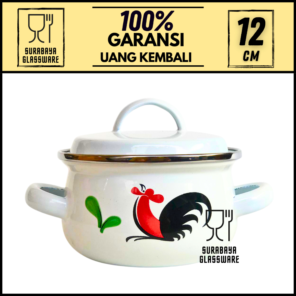 PANCI KUAH ENAMEL UNIK JADUL KECIL 14 CM ALAT MEMASAK MASAK WAJAN Pan PANCI KUAH Set Peralatan Masak