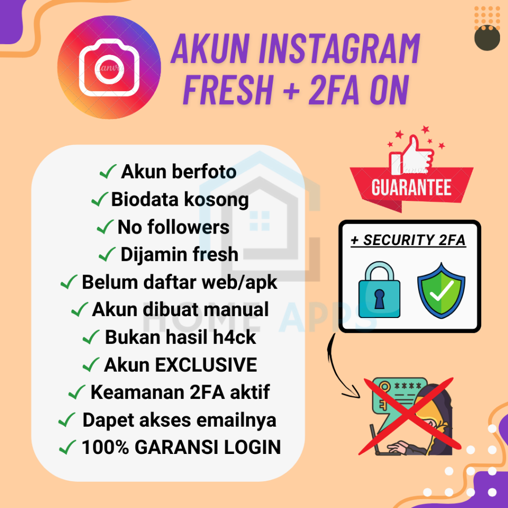 Akun Instagram Fresh Polos Foto Profile 2FA / A2F (pilih di varian)