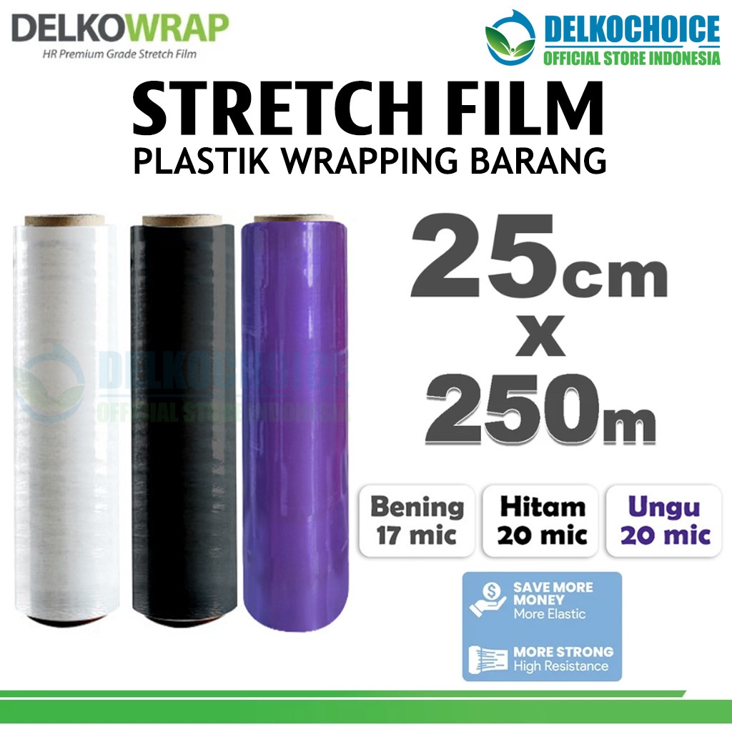 

Plastik Wraping Stretch Film 25cm x 250m DELKOWRAP WRAPPING Pembungkus / SATUAN