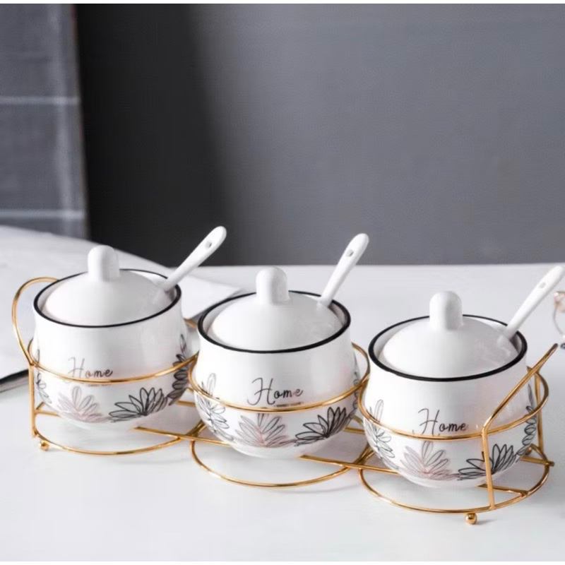 Ceramic Seasoning Jar Seasoning Bottle | Toples Bumbu Keramik Botol Bumbu | Hampers | Gift Set