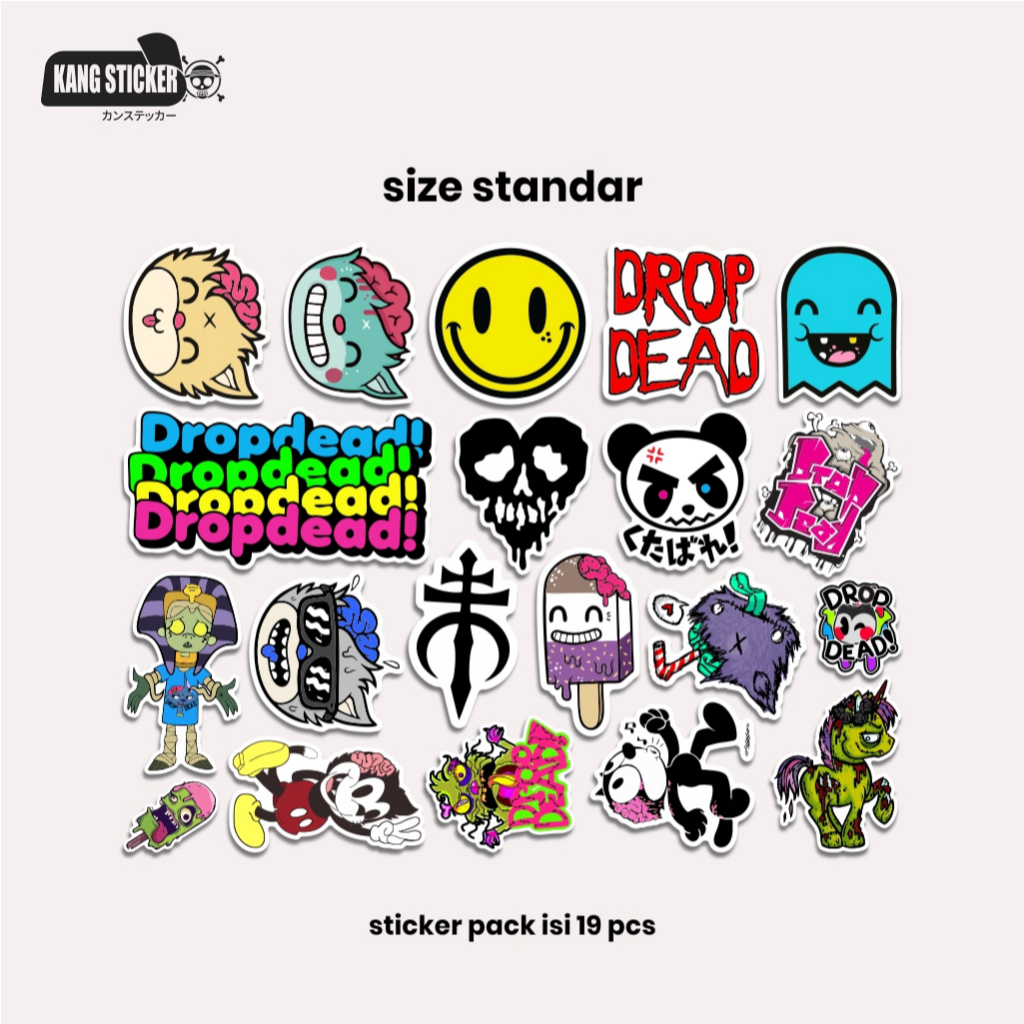 

STICKER PACK DROPDEAD ISI 19PCS - PREMIUM STICKER - WATERPROOF