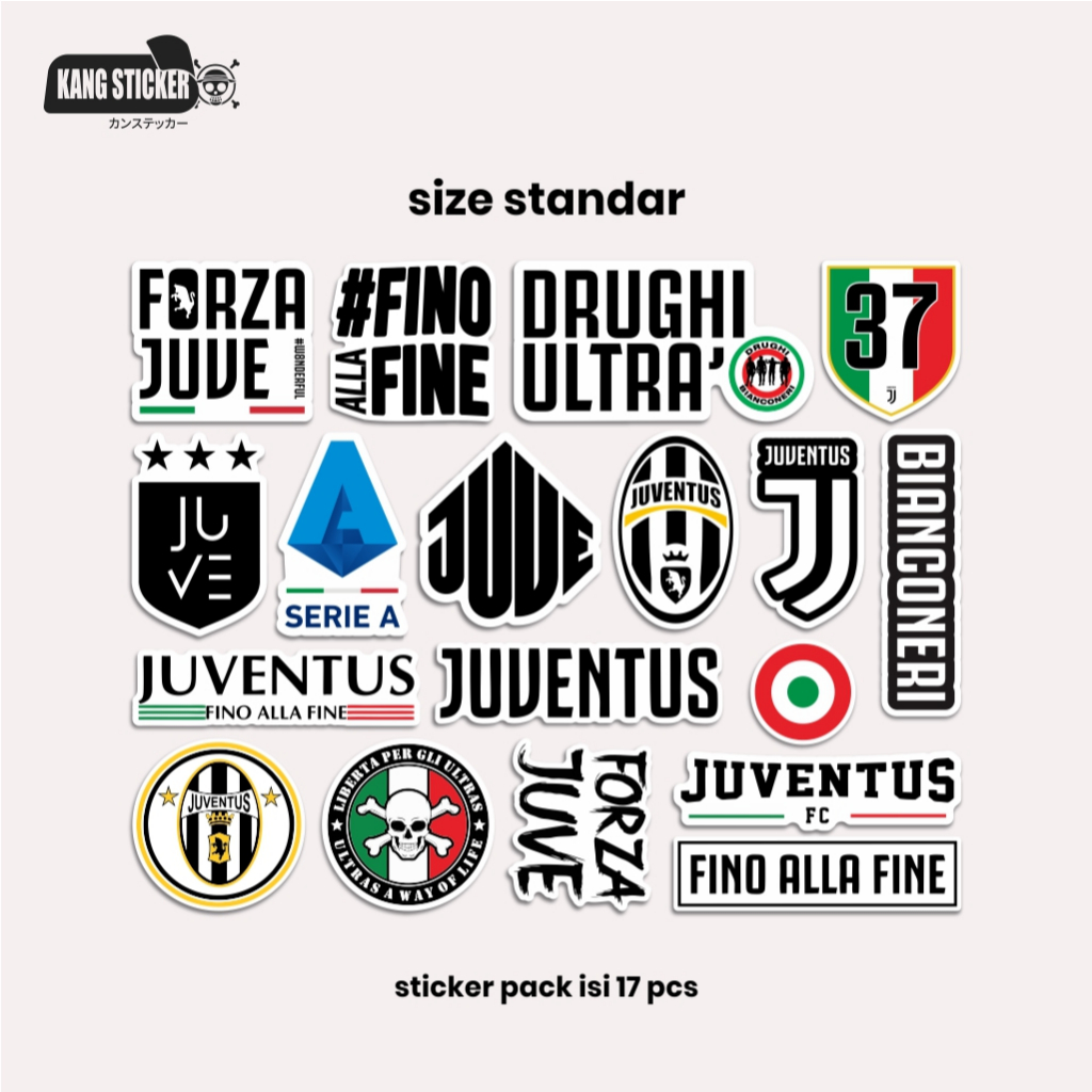 

STICKER PACK JEVENTUS ISI 17PCS - PREMIUM STICKER - WATERPROOF