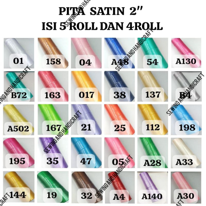 

Pita Kado/ Pita Satin 2 inci (± 5 cm)