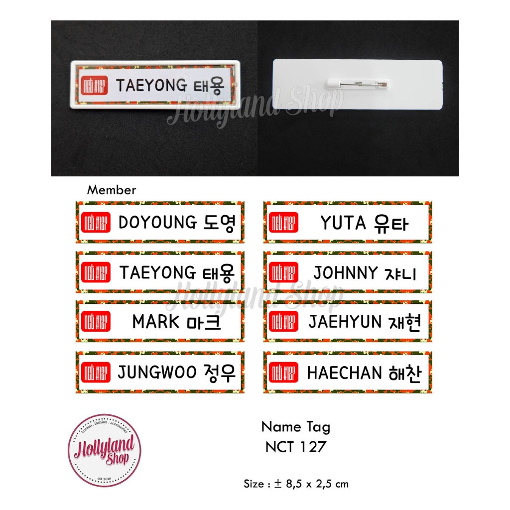 

Name Tag Papan Nama Dada NCT127 (2pcs) Unofficial