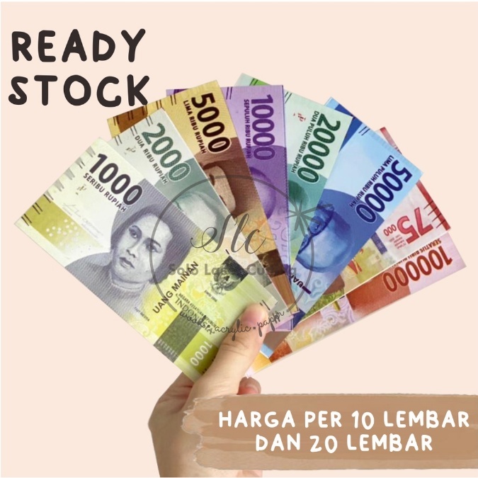 10pcs dan 20pcs UANG MAINAN REPLIKA UANG UNTUK BOUQUET MONEY UANG MAHAR SESERAHAN UANG PALSU KERAJIN