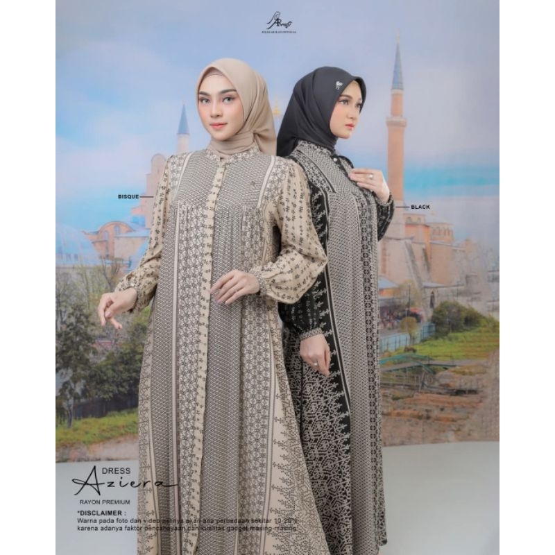 Aziera  Dress by Arrafi ORI Gamis Rayon Motif Terbaru
