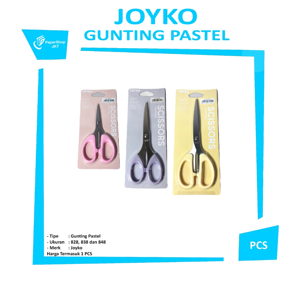 

JOYKO - Gunting Stainless Gagang Pastel SC-828 SC-838 SC-848 - PCS