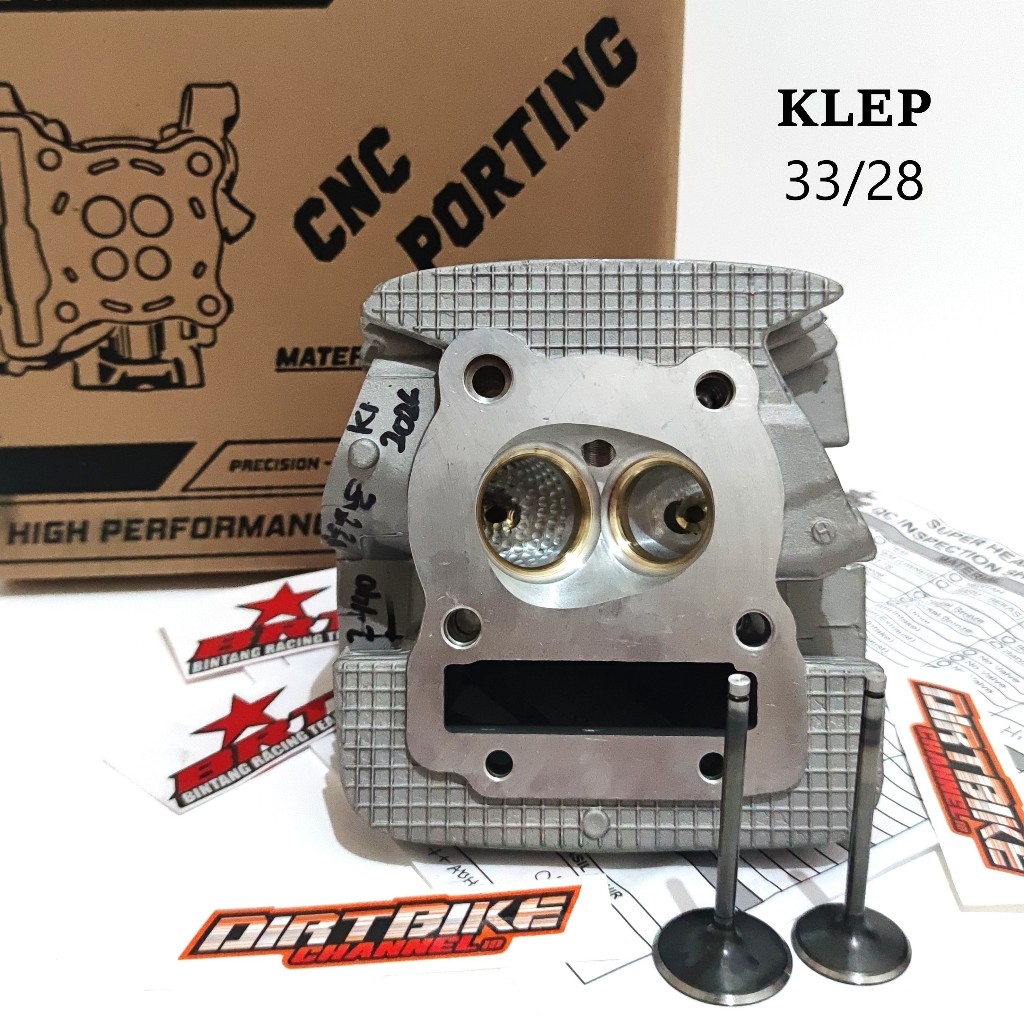 CYLINDER HEAD DEKSEL BRT KLX 150 PORTING CNC Klep 33 28 KLX 150 DTRACKER 150 Blok Piston 63-66mm