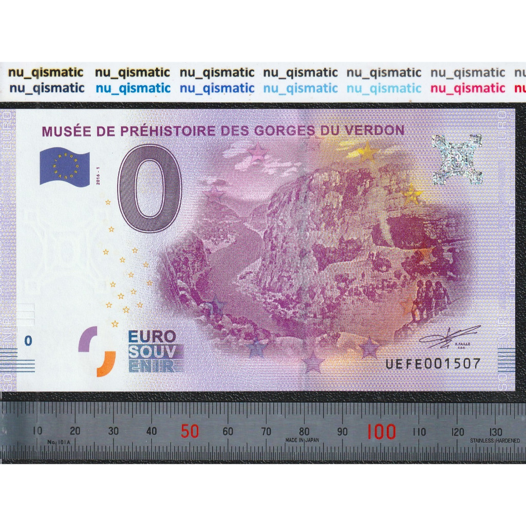 Uang 0 Zero Euro, Gorges du Verdon Museum, 2016 , UNC Baru Super Gress
