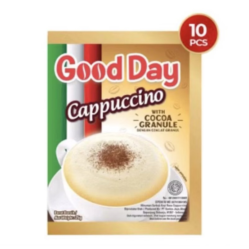 

Good day cappuccino with cocoa granule renceng sachet isi 10x25 gr