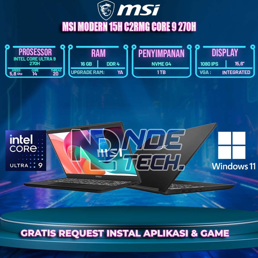 MSI Modern 15H C2RMG Core 9 270H