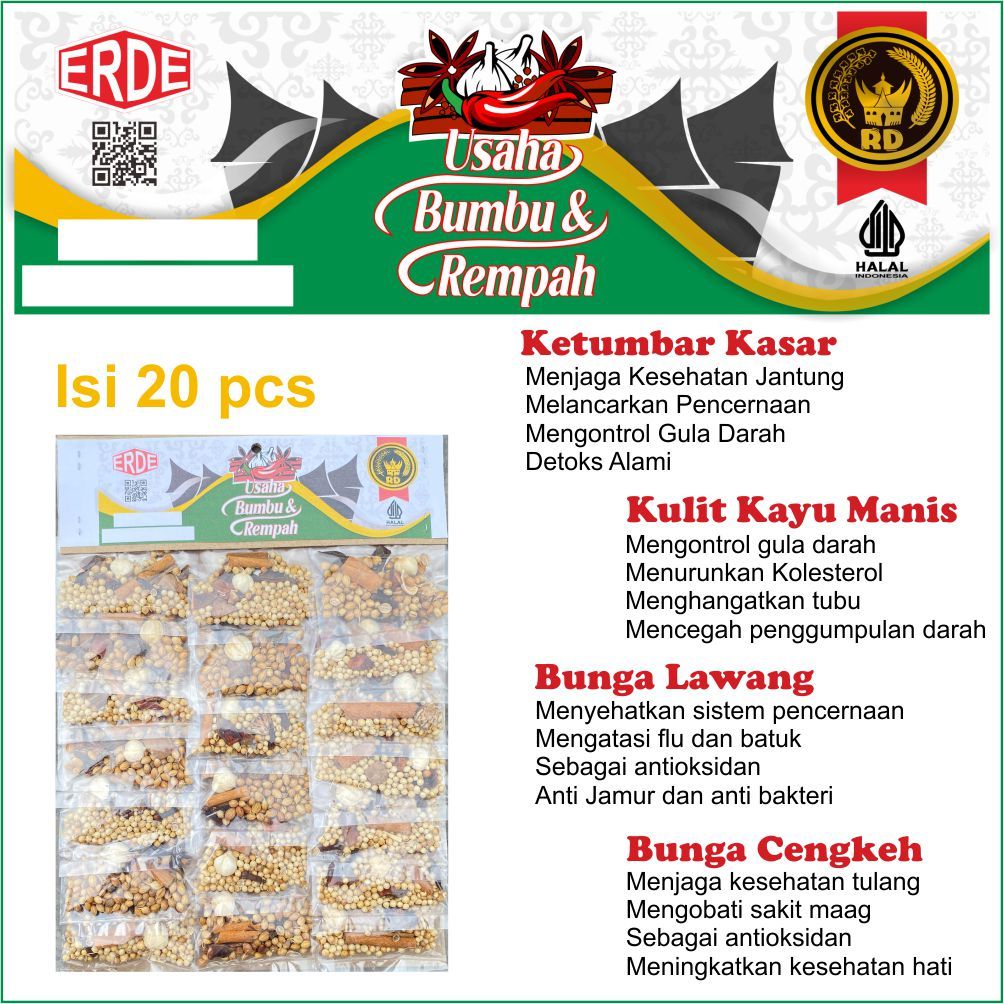 

Bumbu Gulai rempah asli minangkabau isi 20pcs/pack