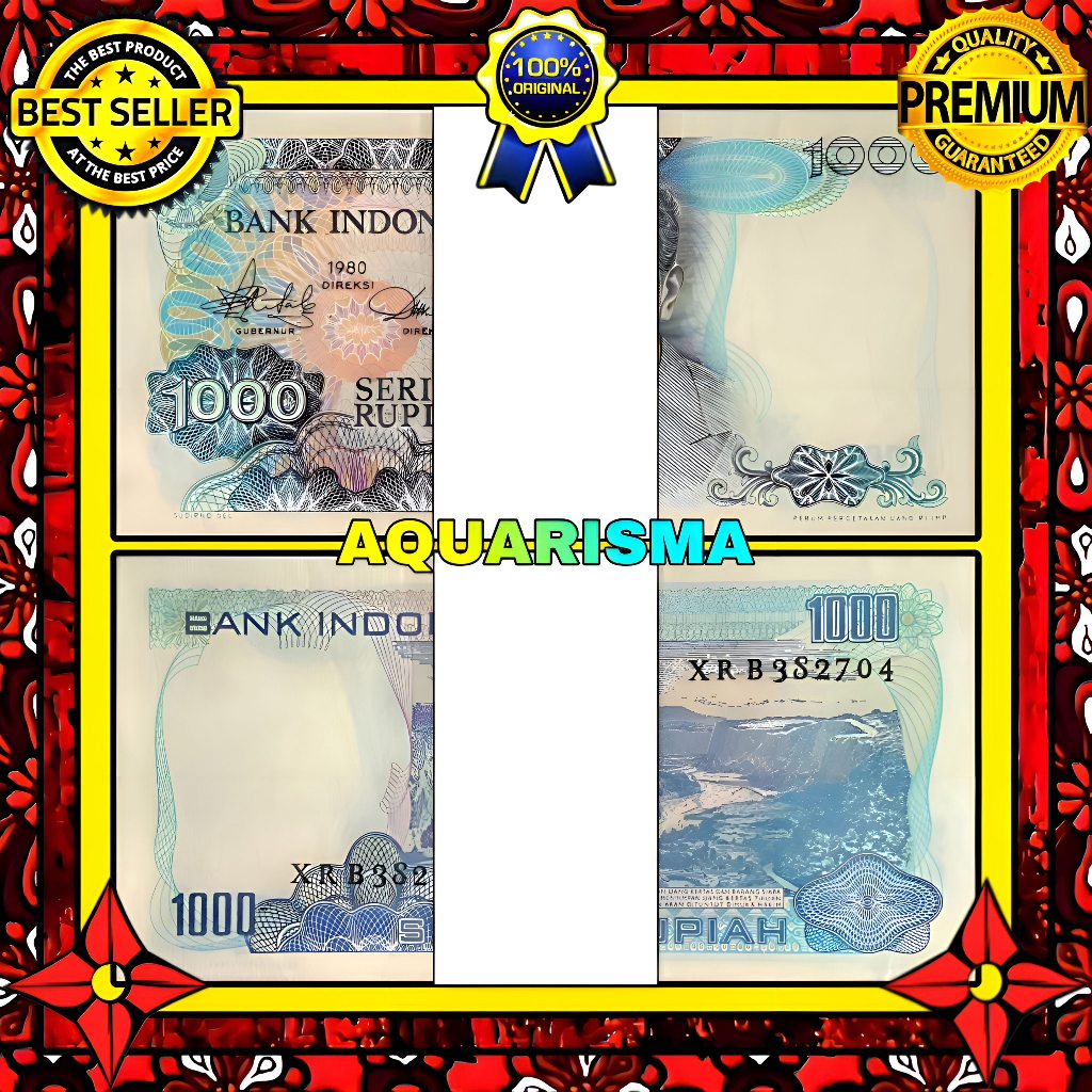 KOLEKSI NUMISMATIK - 1 GEPOK SOUVENIR UANG KUNO 1000 RUPIAH INDONESIA SOETOMO 1980