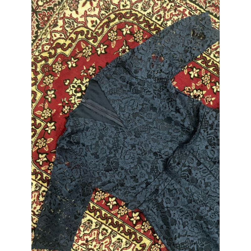 Preloved Dress Navy Brokat