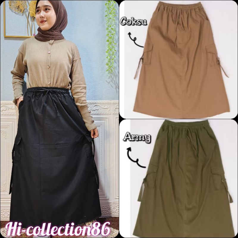 rok cargo jumbo rok cargo wanita panjang rok cargo korean style