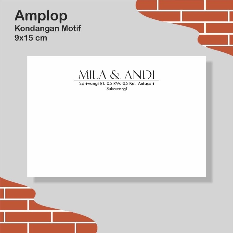 AMPLOP NAMA KONDANGAN / AMPLOP NAMA CUSTOM / AMPLOP NAMA