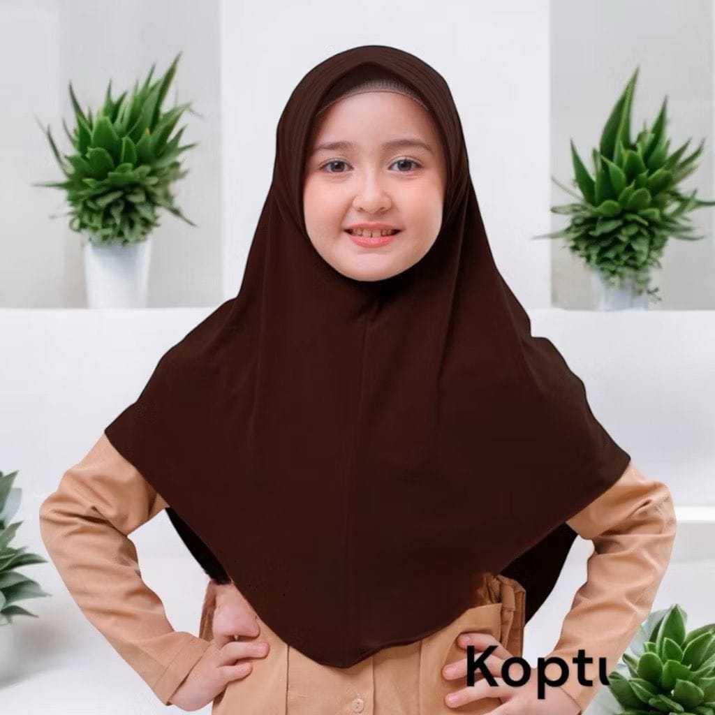 Hijab Anak Sekolah SD Pramuka / Jilbab Anak Sekolah SD Instan / Kerudung Bergo Hamidah Anak