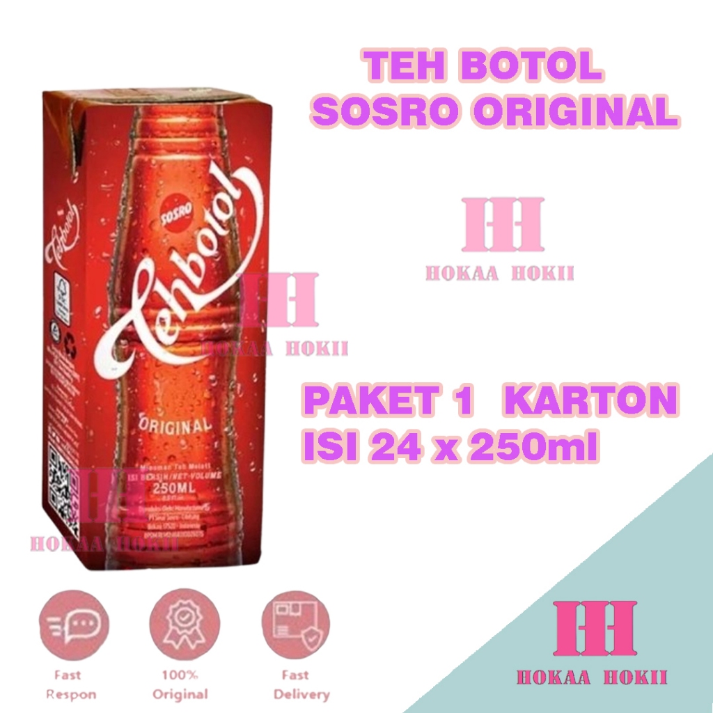 

Teh Botol Sosro Kotak Original & Less Sugar 1 Karton Isi 24 x 250ml