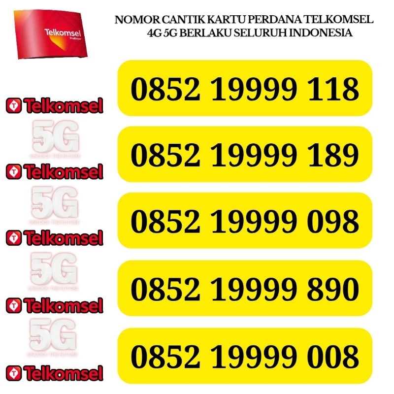 KARTU PERDANA NOMOR CANTIK SIMPATI 4G 5G TELKOMSEL NOCAN SIMPATI NOMER SIMPATI CANTIK KARTU PERDANA 