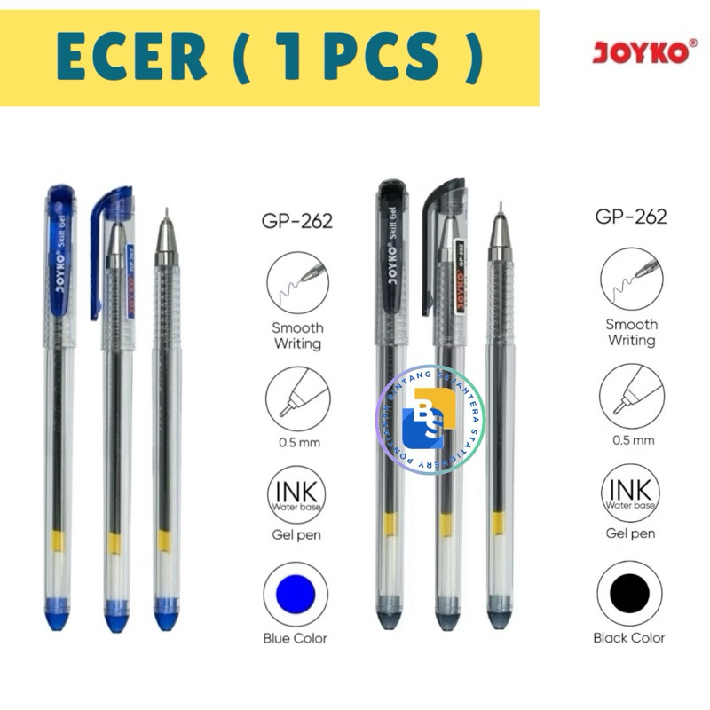 

1 Pcs- Joyko Gel Pen Pulpen GP-262 Skill Gel 0.5 mm